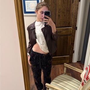 Haute Hippie Black and Purple Floral Top